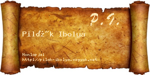 Pilák Ibolya névjegykártya